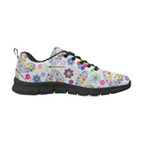 Dragonfly Color Flower Pattern Men's Sneakers Black