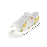 Cute Bee Pattern Women's Low Top Canvas Shoes White