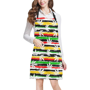 Canabis Marijuana Weed Pattern Print Design 01 Adjustable Apron