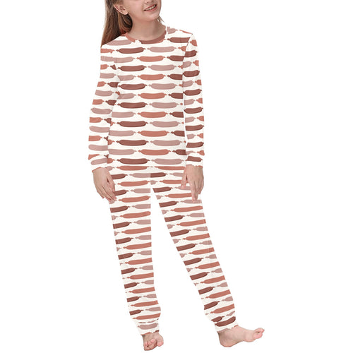 Sausage Pattern Print Design 02 Kids' Boys' Girls' All Over Print Pajama Set