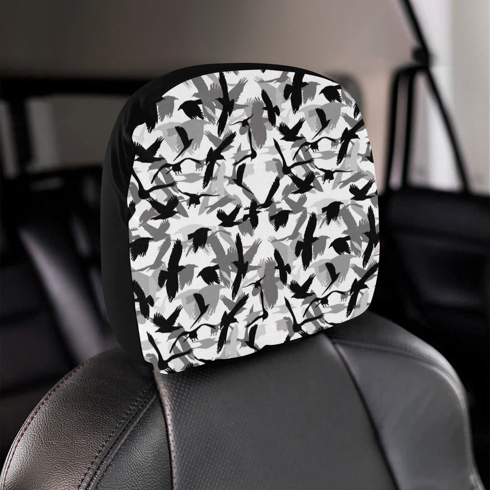 Crow Pattern Car Headrest Cover