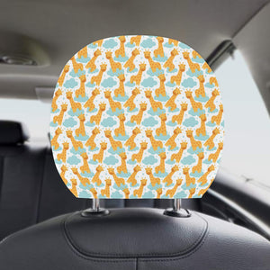 Giraffe Pattern Print Design 05 Car Headrest Cover