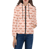 Sausage Pattern Print Design 01 Women's Padded Hooded Jacket