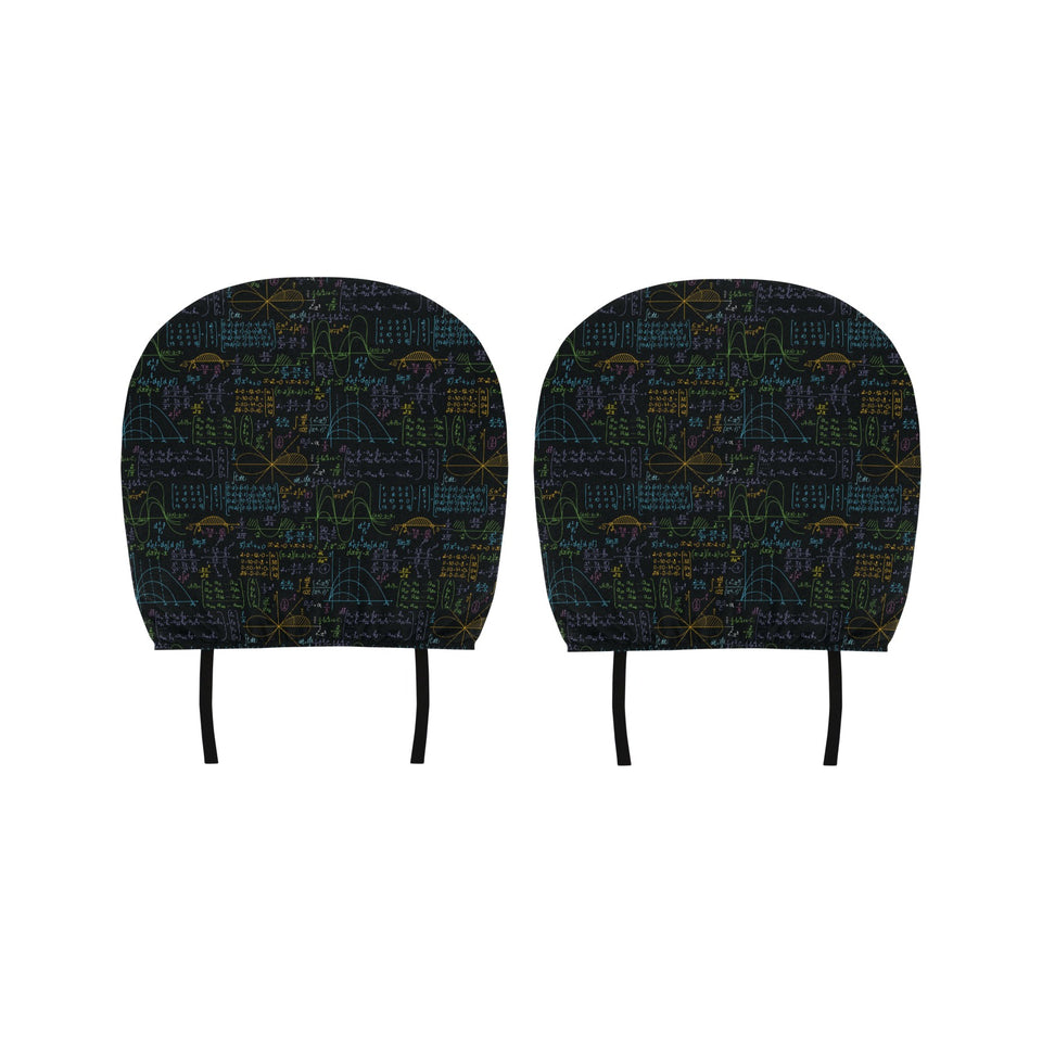 Math Pattern Print Design 04 Car Headrest Cover