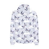 Swallow Pattern Print Design 03 Men's Padded Hooded Jacket(ModelH42)