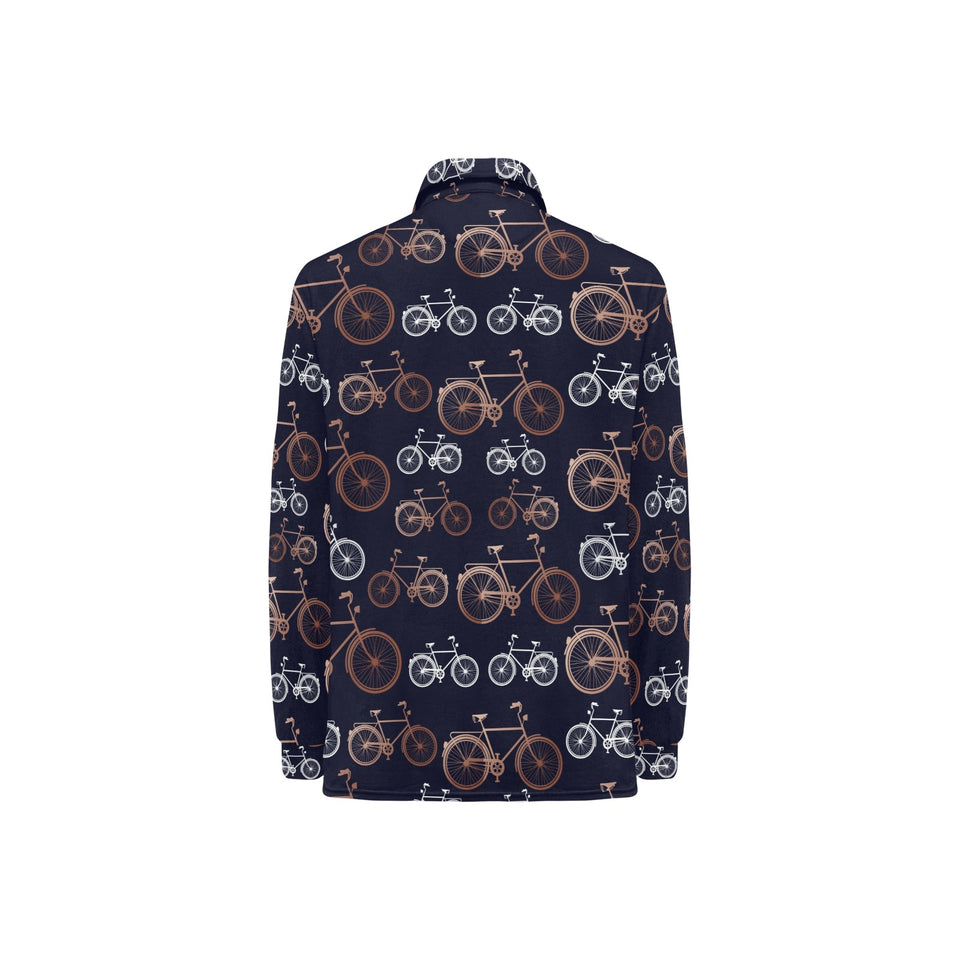 Bicycle Pattern Print Design 01 Women's Long Sleeve Polo Shirt