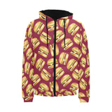 Hamburger Pattern Print Design 01 Men's Padded Hooded Jacket(ModelH42)