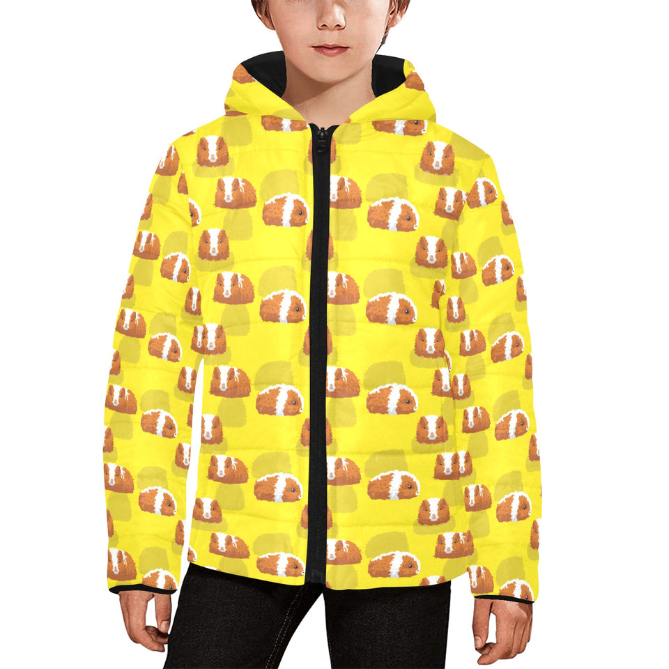 Guinea Pig Pattern Print Design 05 Kids' Boys' Girls' Padded Hooded Jacket