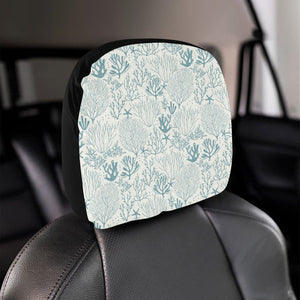 Coral Reef Pattern Print Design 02 Car Headrest Cover