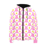 Fried Eggs Pattern Print Design 02 Men's Padded Hooded Jacket(ModelH42)