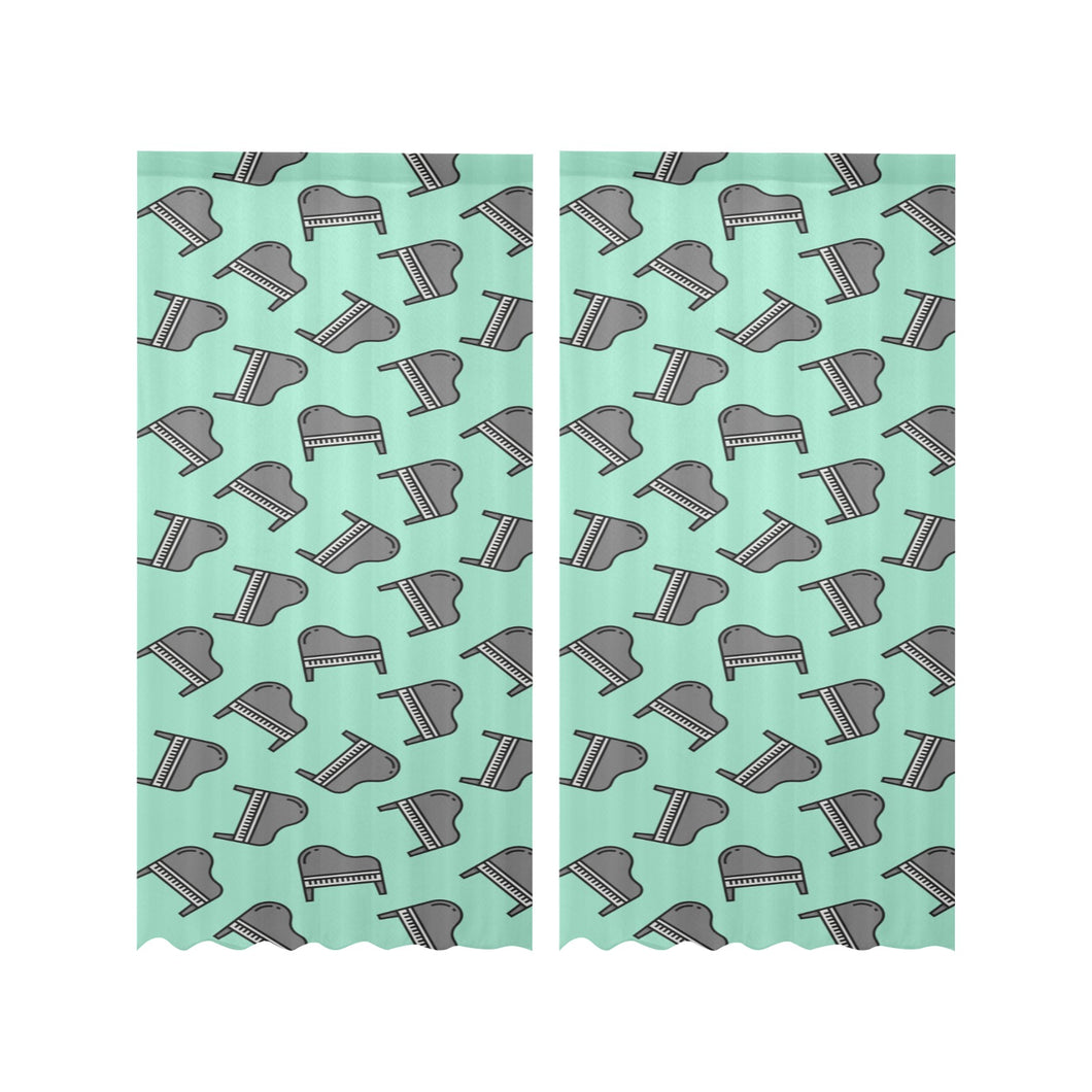 Piano Pattern Print Design 04 Gauze Curtain