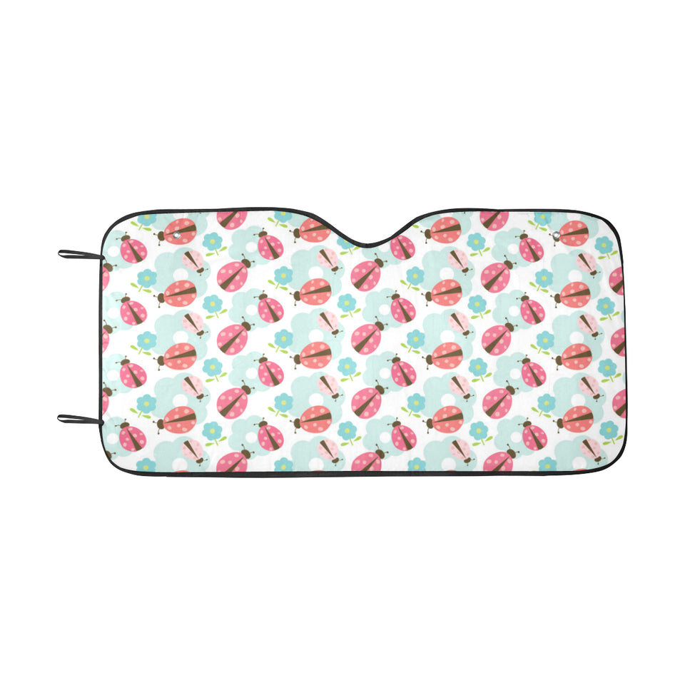 Ladybug Pattern Print Design 03 Car Sun Shade