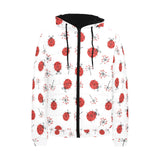 Ladybug Pattern Print Design 04 Men's Padded Hooded Jacket(ModelH42)