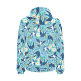 Swallow Pattern Print Design 05 Men's Padded Hooded Jacket(ModelH42)