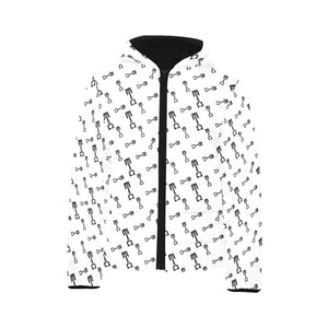 Engine Piston Random Pattern Print Design 04 Kids' Boys' Girls' Padded Hooded Jacket