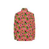 Grapefruit Leaves Pattern Women's Long Sleeve Polo Shirt