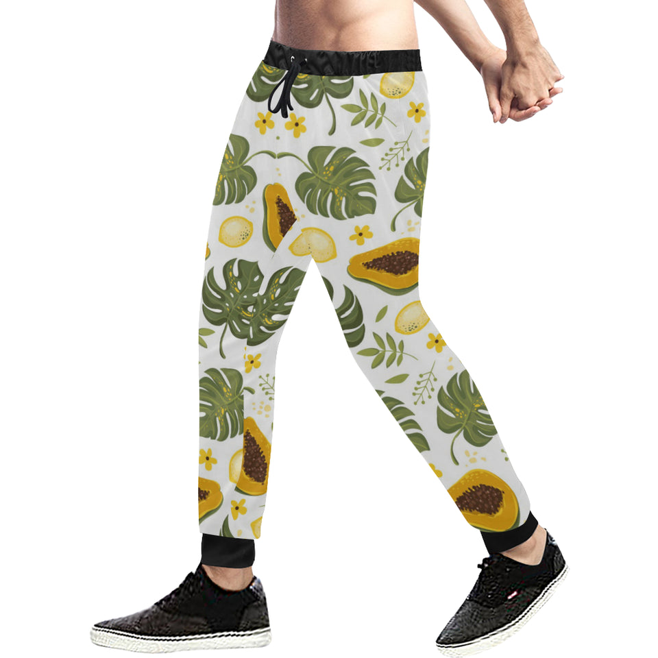 Papaya Leaves Flower Pattern Unisex Casual Sweatpants