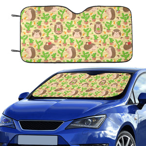 Hedgehog Pattern Print Design 02 Car Sun Shade