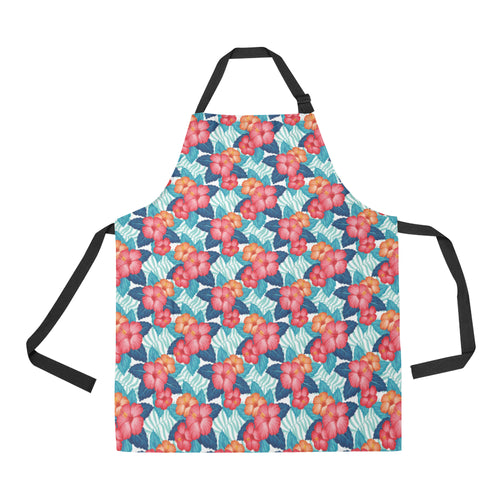 Hibiscus Pattern Print Design 05 Adjustable Apron