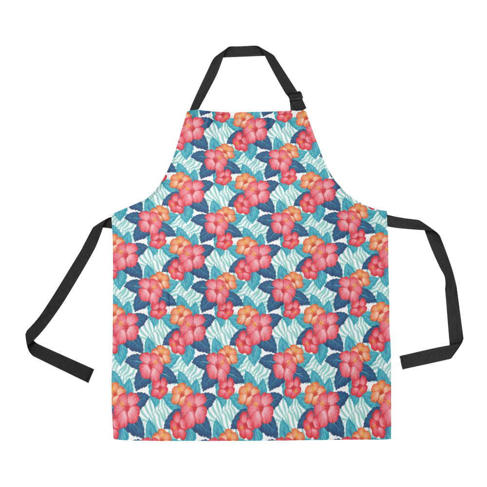 Hibiscus Pattern Print Design 05 Adjustable Apron