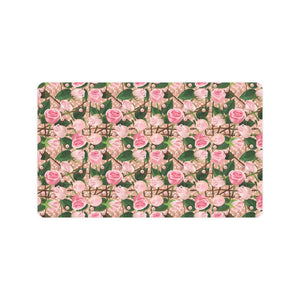 Rose Pattern Print Design 04 Doormat