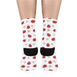 Ladybug Pattern Print Design 04 Crew Socks