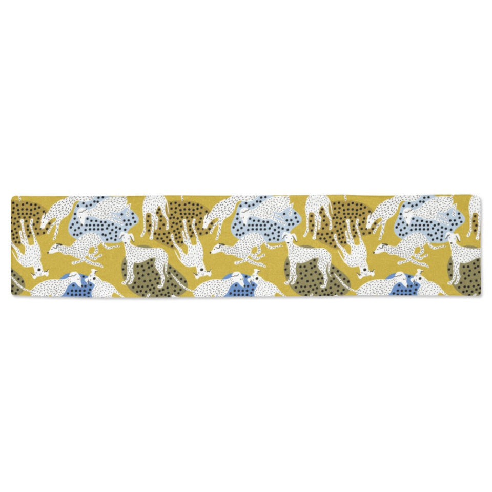 Greyhound Pattern Print Design 02 Table Runner