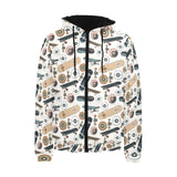 Skate Board Pattern Print Design 01 Men's Padded Hooded Jacket(ModelH42)