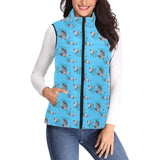 Pigeon Pattern Print Design 05 Women's Padded Vest