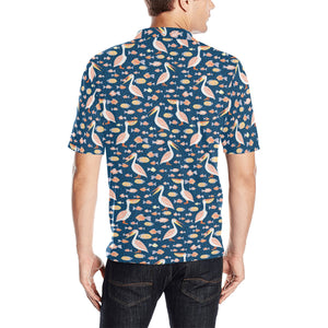 Pelican Pattern Print Design 01 Men's All Over Print Polo Shirt