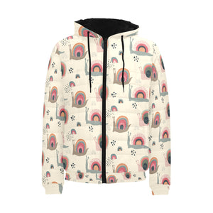 Snail Pattern Print Design 04 Men's Padded Hooded Jacket(ModelH42)