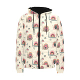 Snail Pattern Print Design 04 Men's Padded Hooded Jacket(ModelH42)