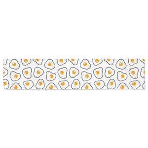 Fried Eggs Pattern Print Design 05 Table Runner