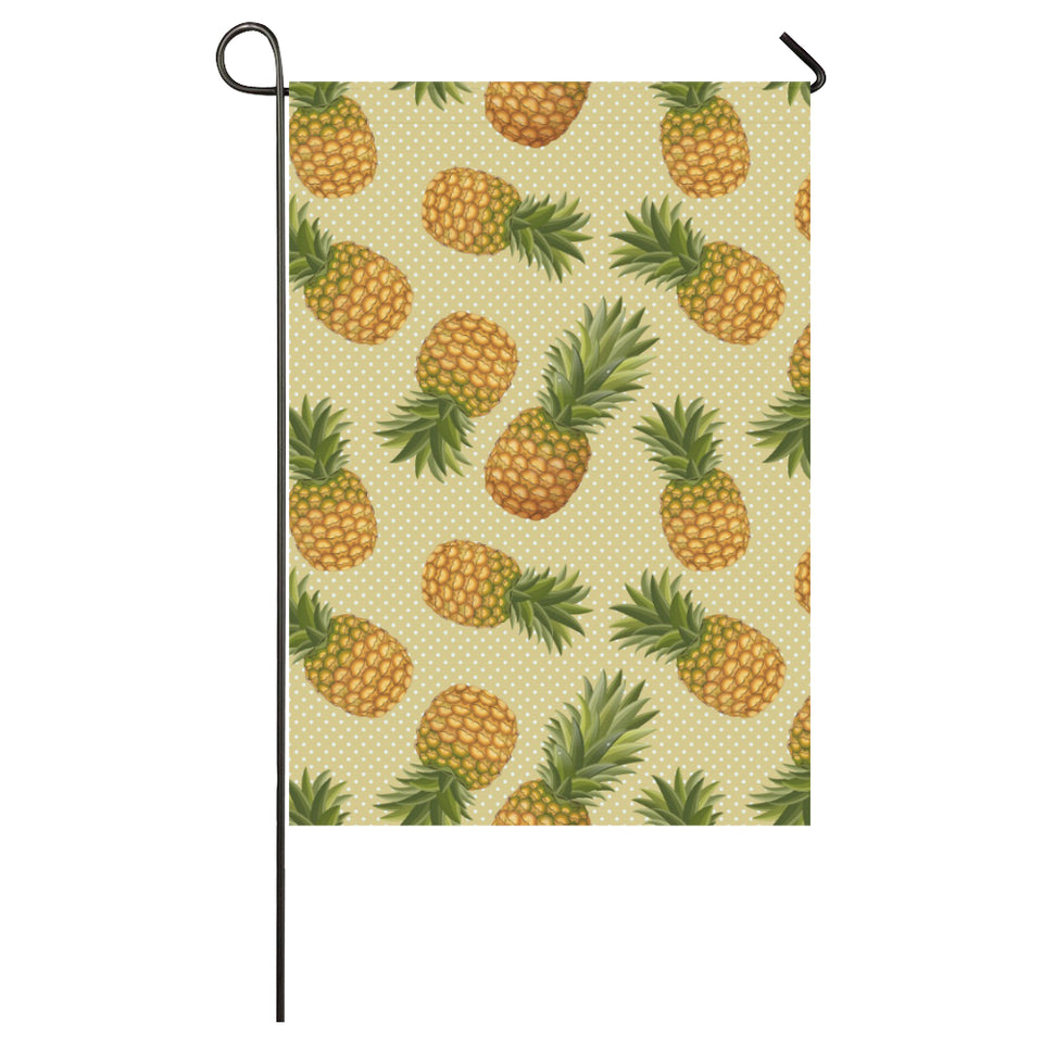 Pineapple Pattern Pokka Dot Background House Flag Garden Flag