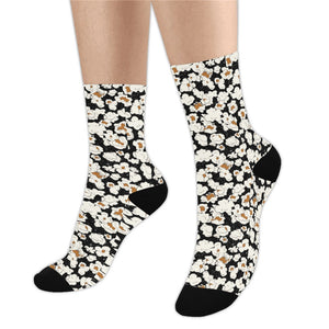 Popcorn Pattern Print Design 02 Crew Socks