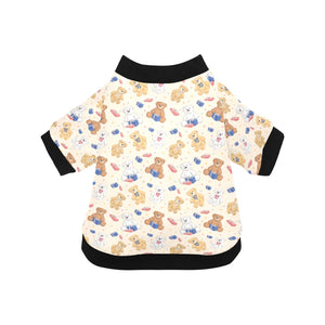 Teddy Bear Pattern Print Design 01 All Over Print Pet Dog Round Neck Fuzzy Shirt