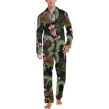 Snake Leaves Coconut Pattern Men's Long Pajama Set