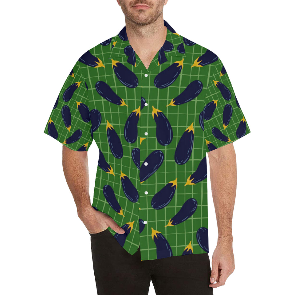 Eggplant Pattern Print Design 04 Men's All Over Print Hawaiian Shirt (Model T58)