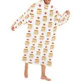 Pancake Pattern Print Design 02 Blanket Robe with Sleeves