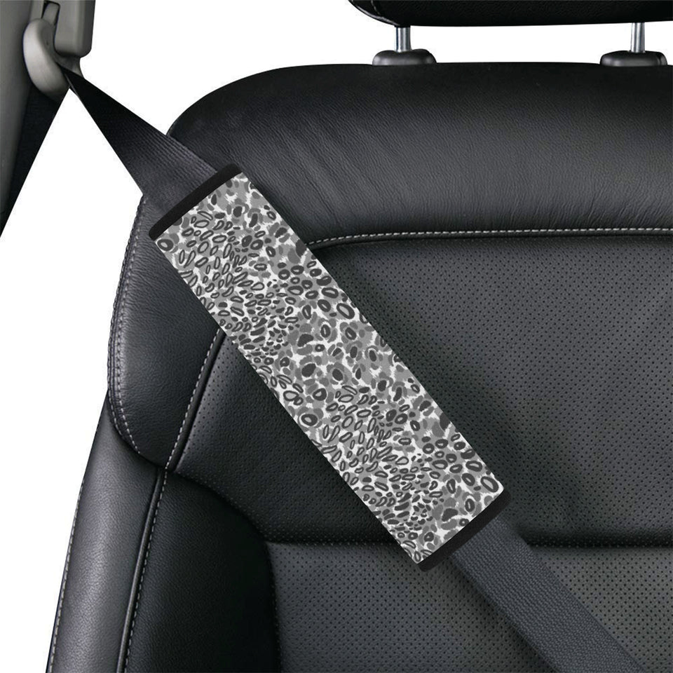 Gray Leopard Texture Pattern Car Seat Belt Cover