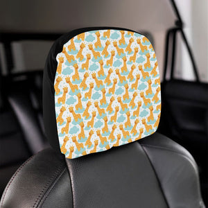 Giraffe Pattern Print Design 05 Car Headrest Cover