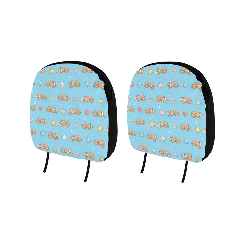 Sleep Sloth Pattern Car Headrest Cover