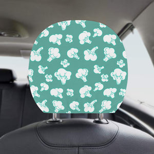 Broccoli Pattern Green background Car Headrest Cover