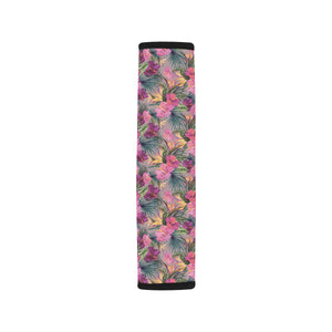 Hibiscus Pattern Print Design 03 Car Seat Belt Cover