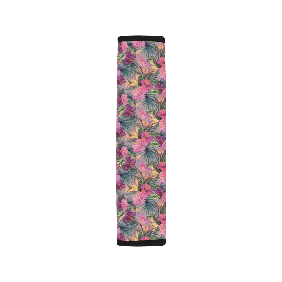 Hibiscus Pattern Print Design 03 Car Seat Belt Cover