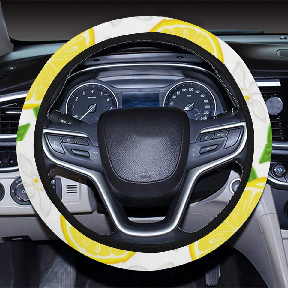 Lemon Flower Pattern Car Steering Wheel Cover