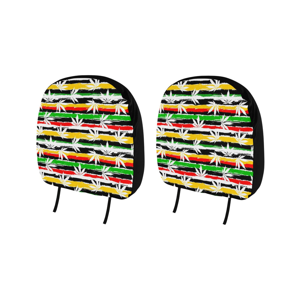 Canabis Marijuana Weed Pattern Print Design 01 Car Headrest Cover