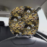 Gold Dragon Pattern Car Headrest Cover