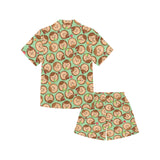 Hedgehog Pattern Print Design 01 Kids' Boys' Girls' V-Neck Short Pajama Set