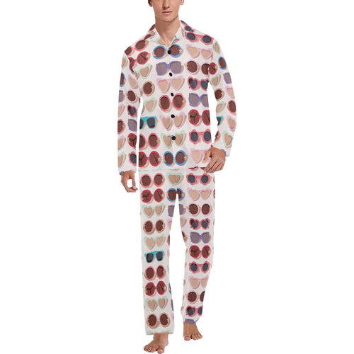 Sun Glasses Pattern Print Design 04 Men's Long Pajama Set